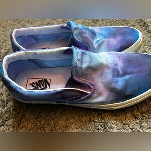 Tie dye vans slip on